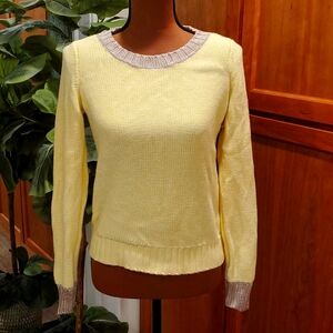 Yellow BR sweater gold trim